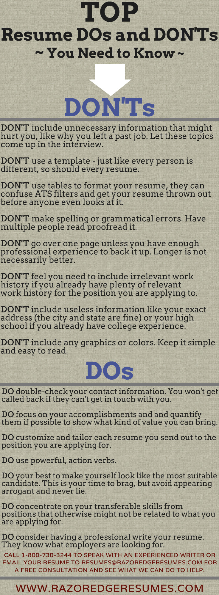 Top Resume DOs and DON'Ts You Need to Know RazorEdge Job Search News